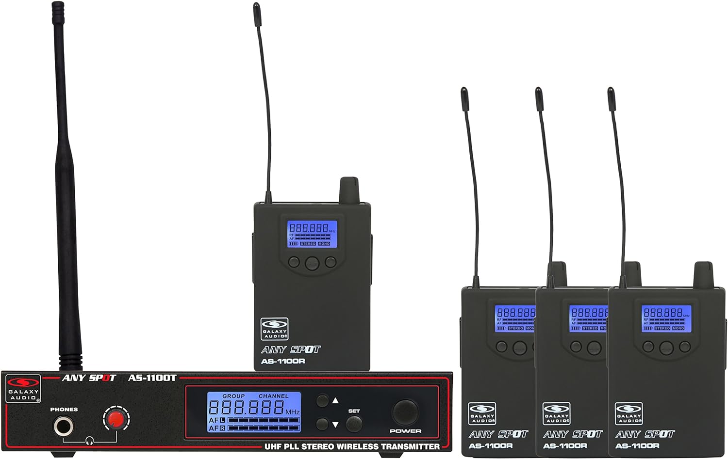 Galaxy Audio AS-1100-4 Band Pack Wireless In-Ear Monitor System, Code D (584MHz - 607MHz) GAA AS11004D image 0 Galaxy Audio AS-1100-4 Band Pack Wireless In-Ear Monitor System, Code D (584MHz - 607MHz) GAA AS11004D image 0